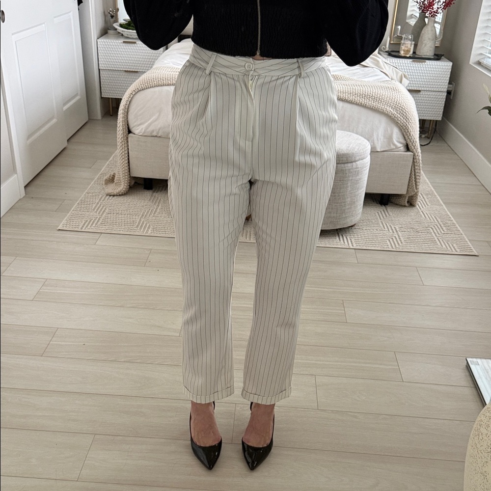 Forever 21 White  and Striped Pants